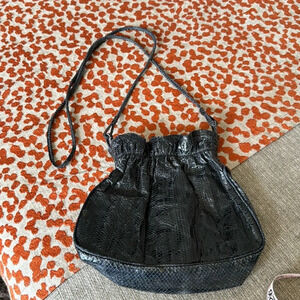 Saldana Genuine black snakeskin bag